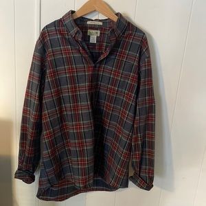 LL Bean Flannel shirt. Button down, traditional fit “Grey Stewart” color.